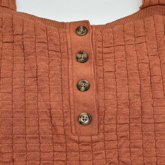 Free People FP Beach Short N Sweet Size Large Ambered Coral Sweater Minidress - Picture 5 of 15